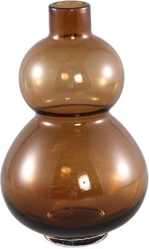 PTMD Vase Kato - 13x13x20 cm - Glas - Oranje