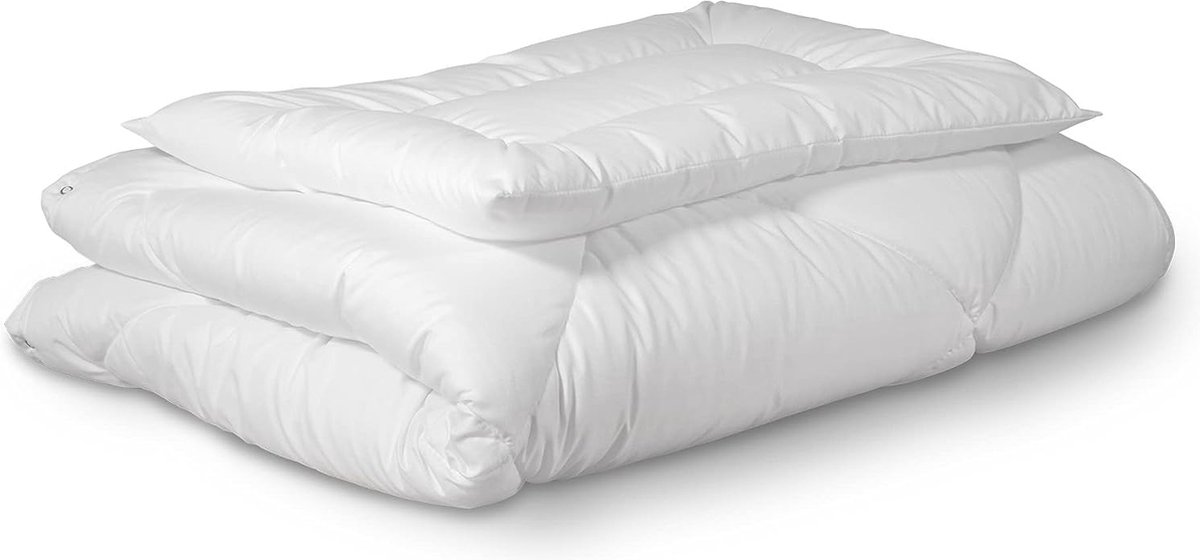 Kinderdekbedset voor 4 seizoenen, katoen, kinderdeken + kussen, standaard 100 door Oeko-Tex, deken 80 x 80 cm, kussen 35 x 40 cm