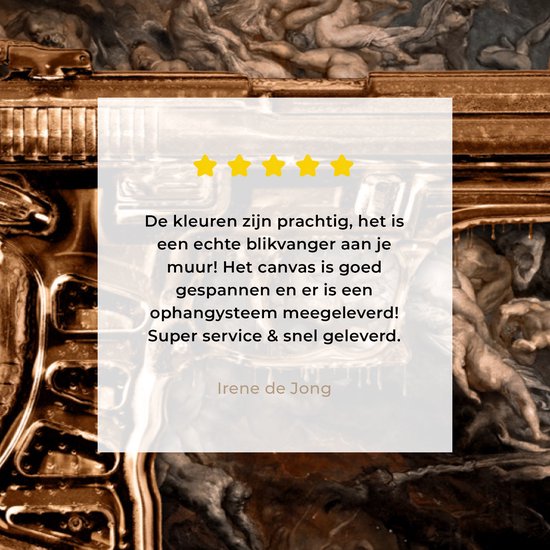 Canvas schilderij - Pistool goud 140x90 - Kamer decoratie accessoires abstract - Gouden schilderijen woonkamer - Luxe wanddecoratie slaapkamer - Muurdecoratie keuken - Wanddoek... - Afbeelding 6