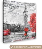 Canvas - Schilderij - Olieverf - Big Ben - Londen - 20x20 cm - Schilderijen op canvas - Wanddecoratie