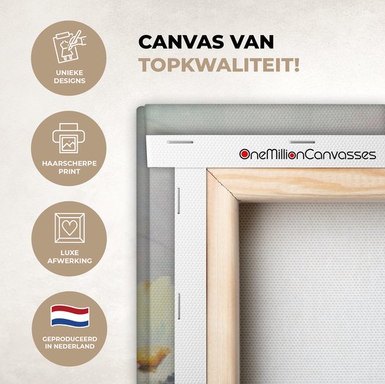 Toile - Peinture - Huile - Fleurs - Nature - 90x90 cm - Décoration - Intérieur