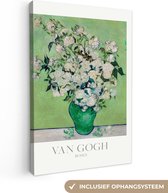 Tableau sur toile Van Gogh - Tableau - Vert - Fleurs - 60x90 cm - Décoration murale
