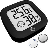 Ease Electronicz hygrometer - Weerstation - Luchtvochtigheidsmeter - Thermometer Voor Binnen - Incl. Batterij en Plakstrip
