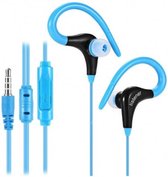 Hoofdtelefoon - Sport-hoofdtelefoon - Blauw - 3,5 mm kabel - Stereo - Compatibel met Android en iPhone - Met ruisonderdrukking