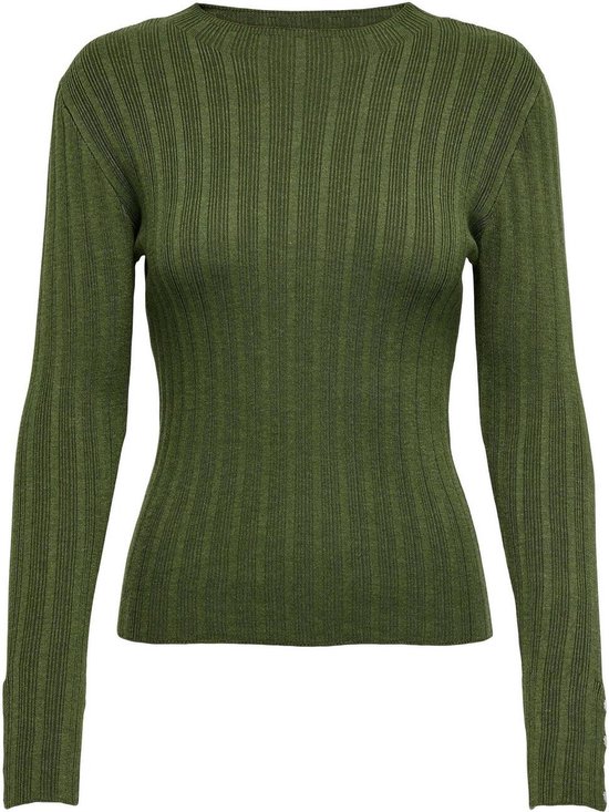 ONLY ONLJULIE Pull Femme Col Rond Boutons Manches Longues – Maille Coton Confortable