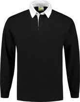 L&S Rugby Shirt voor heren in de kleur Zwart maat XXXL