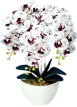 Damich - Kunst Orchidee in Bloempot - Voor binnen Hoogte 60 cm - Wit
