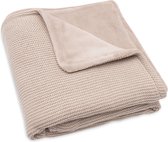 Jollein - Deken Wieg 75x100cm - Wiegdeken, Wiegdekentje, Dekentje Baby - Basic Knit - Basic Knit - Wild Rose/Fleece