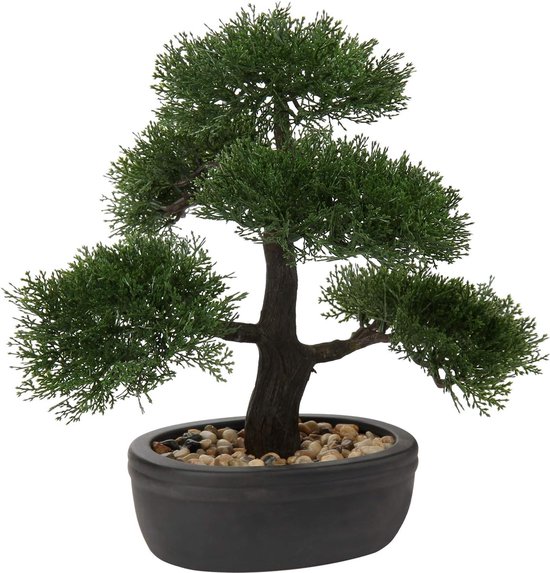 Arbre artificiel naturel, bonsaï, cèdre, plant en plastique vert, plante  artificielle