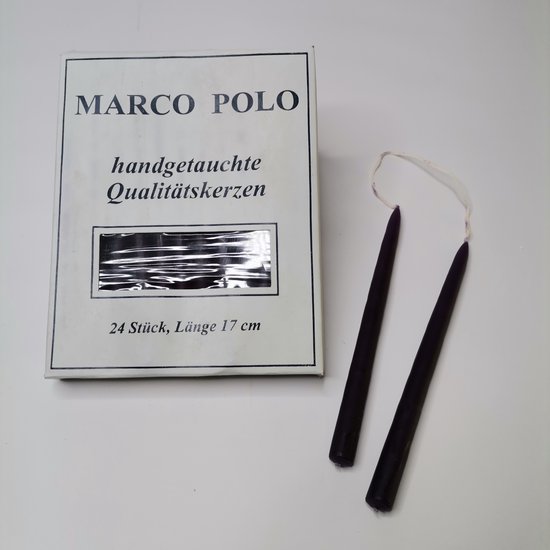 24 handgemaakte kwaliteits kaarsen van Marco Polo 17cm en 1cm dik