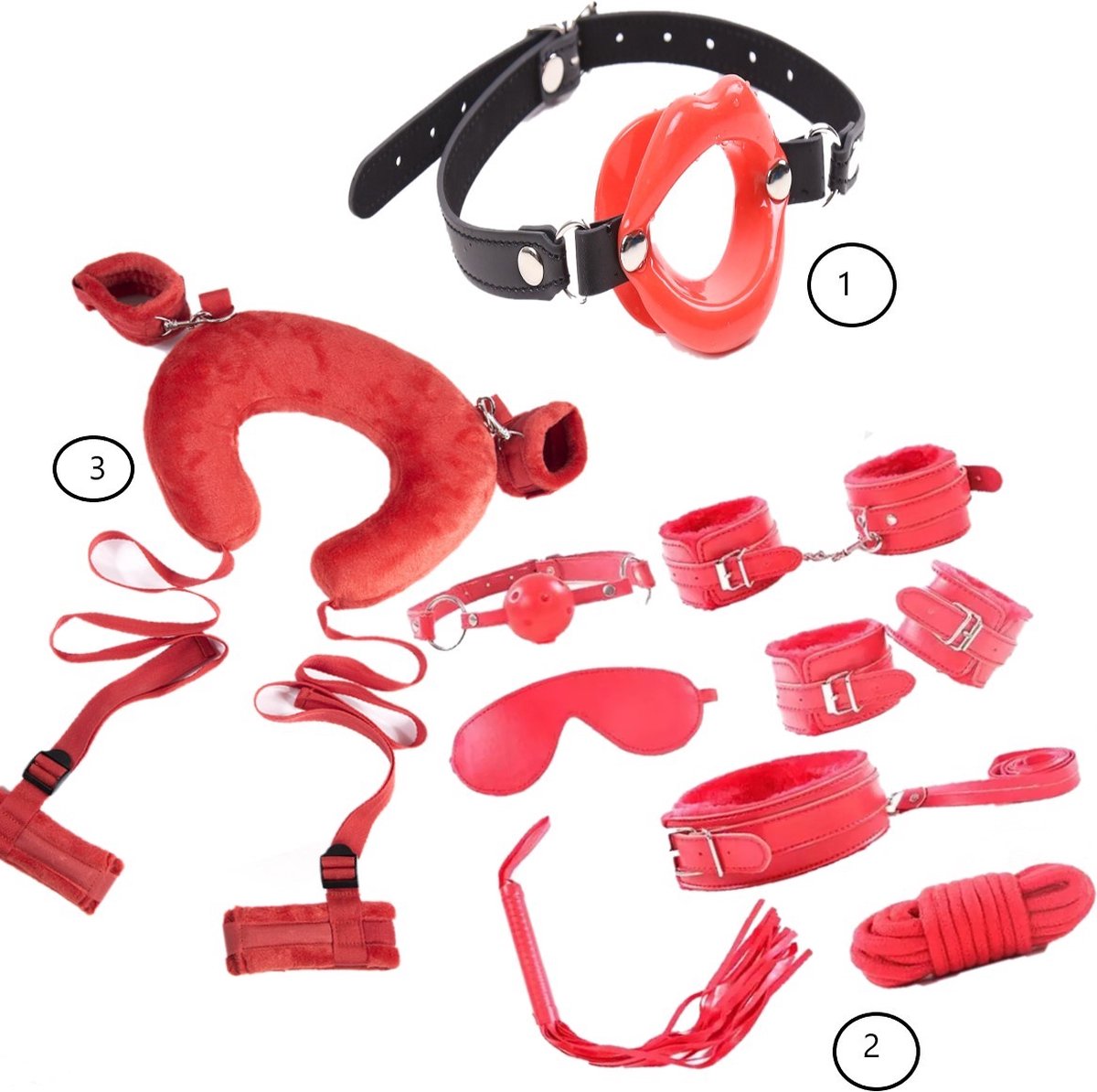 Goedkoopste Erodit® Fantasy Bondage set rood - verstelbare riemen - bondage- SM -seks speeltje - BDSM - beginners- koppels - erotisch spel - diepe penetratie- Sex spel - Erotiek- Seks speeltjes koppels - Mannen - Vrouwen
