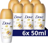 Dove Advanced Care Go Fresh Passievrucht Anti-Transpirant Deodorant Roller - 6 x 50 ml - Voordeelverpakking