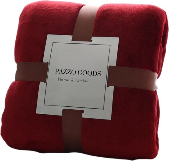 Pazzo Goods - Plaid Caldo - Rood - 150 x 200 cm - Fleece - Deken voor op de bank