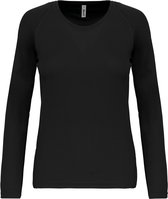 T-shirt de sport Femme XL Proact Col rond Manche longue Noir 100% Polyester