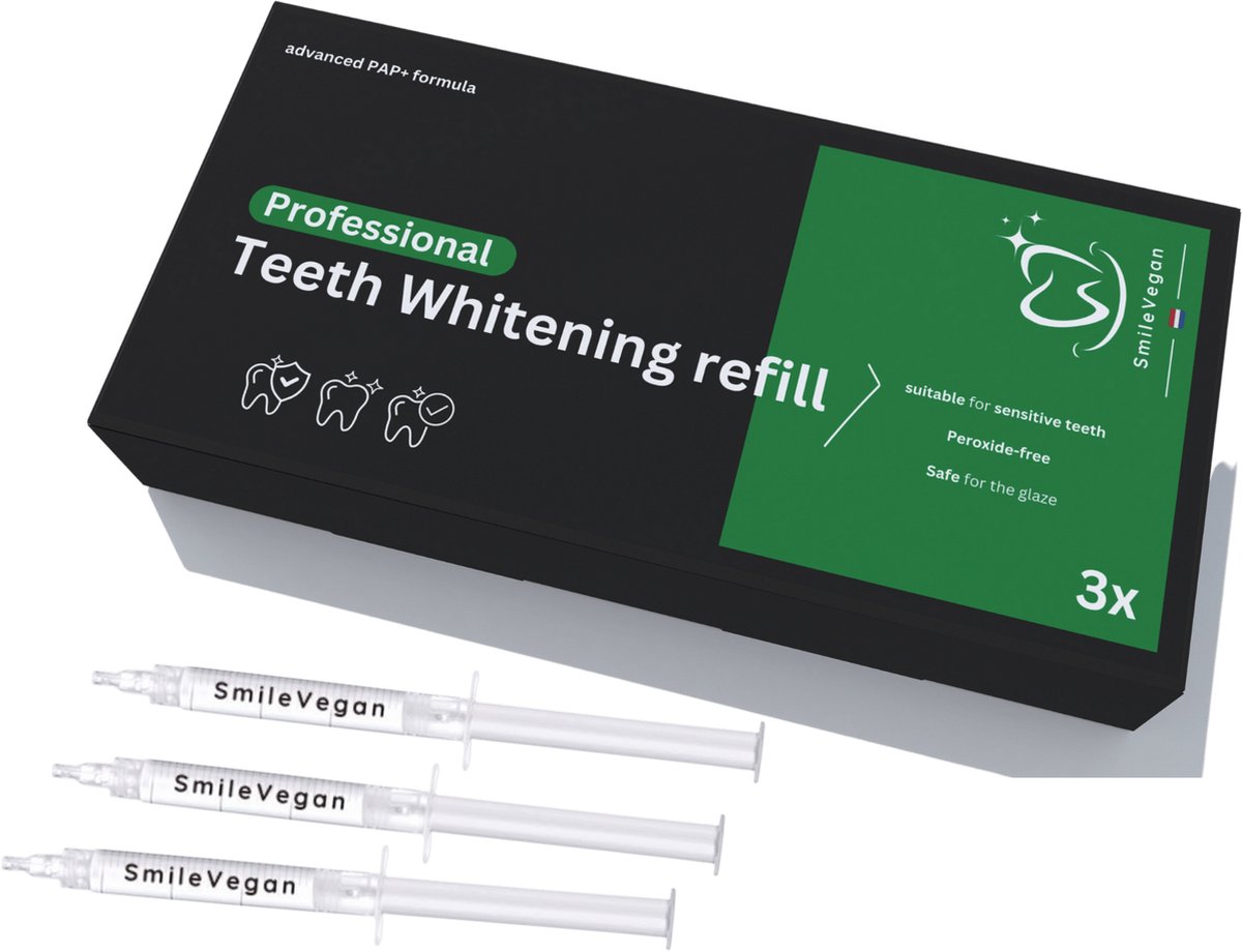 SmileVegan Teeth Whitening Kit Refill - ZONDER peroxide - refill gel - Navulling - Veilig Tanden Bleken - Witte Tanden - Teeth Whitening
