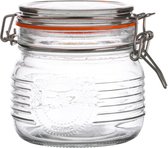 Urban Living Weckpot/inmaakpot - 500 ml - glas - met beugelsluiting - D11 x H11 cm