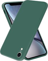 ShieldCase telefoonhoesje geschikt voor Apple iPhone Xr vierkante silicone case - donkergroen - Siliconen hoesje - Shockproof case hoesje - Backcover case - Bescherming