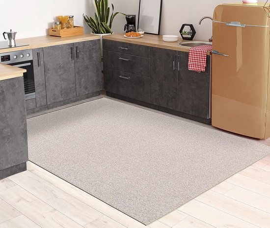 Modern effen tapijt voor de keuken - 120x170 cm - getuft, robuust kortpolig tapijt, zacht & gemakkelijk schoon te maken - Natal by the carpet