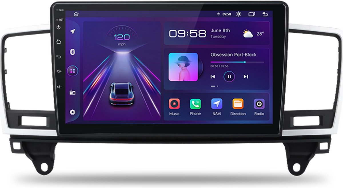 Mercedes-Benz ML klasse 2011-2015 Android 12 navigatie en multimediasysteem 1GB RAM 16GB ROM