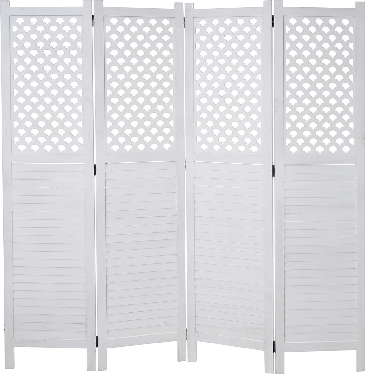 Kamerscherm MCW-A84, kamerscherm, privacyscherm, ornamenten 170x161cm ~ wit