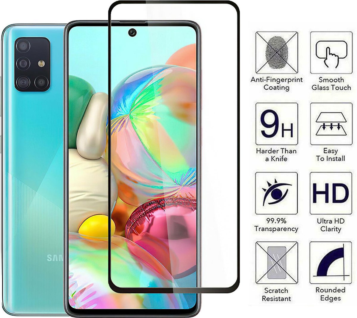 GREEN ON | Beschermlaagje | Samsung | Galaxy A51 | PRO 3D | Gehard Glas | 9H | Screenprotector | HIGH-END!