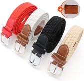 Ceinture élastique - 4 pack - ceinture femme - ceinture élastique - ceintures élastiques étroites - ceinture tressée