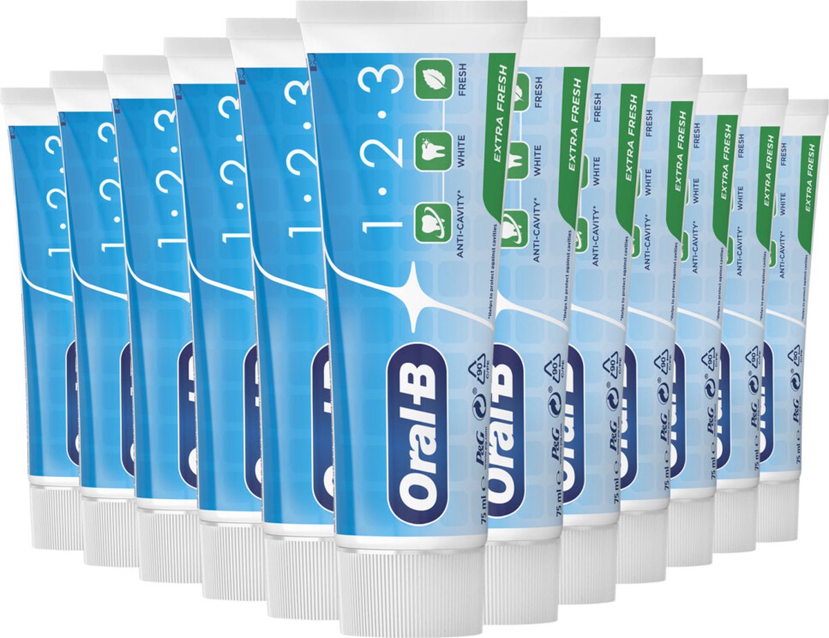 Goedkoopste 12x Oral-B Tandpasta 1-2-3 Frisse mint 75 ml