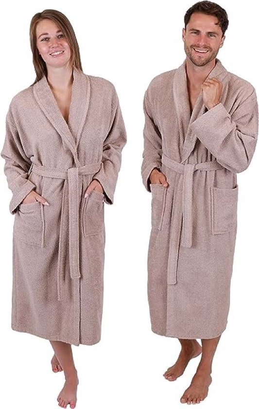Badstof badjas met capuchon voor dames en heren 100% katoenen saunabadjas - lange badjas - saunajas