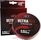 DLT UltraRed-8 Braided Line - 200m 0.18mm 12kg - Gevlochten lijn - 8 Braid - Vislijn