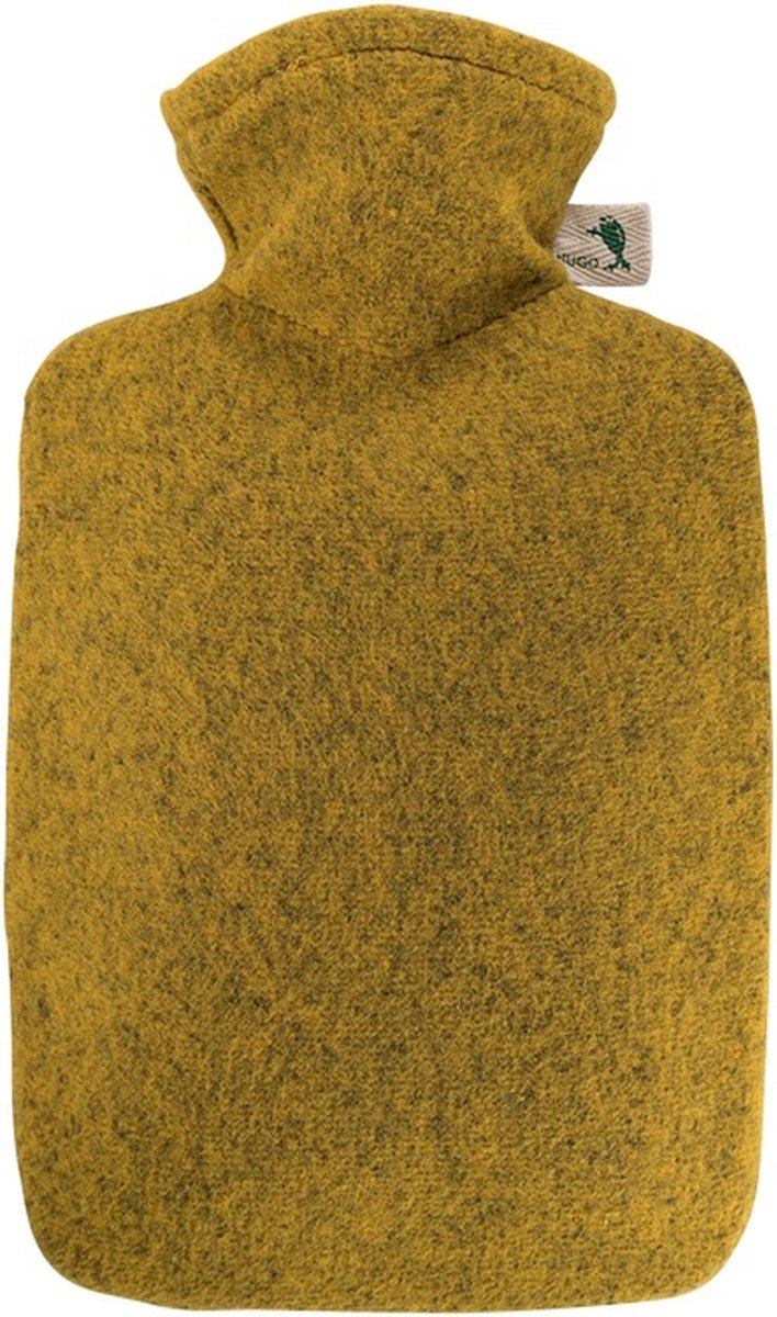 Goedkoopste Warm water kruik met viltlook hoes - oker geel - 2 liter - viltlook