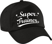 Bellatio Decorations cadeau pet/cap voor volwassenen - Super Trainer - zwart - geweldige coach