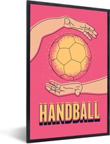 Handball sur fond rose 60x90 cm