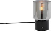 QAZQA laura - Art Deco Tafellamp - 1 lichts - H 24 cm - Grijs - Woonkamer | Slaapkamer | Keuken