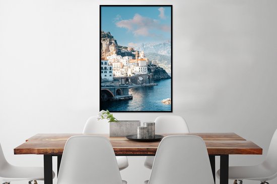 Photo encadrée - Cadre photo Littoral en Italie noir sans passe partout 60x90 cm - Affiche encadrée (Décoration murale salon / chambre)