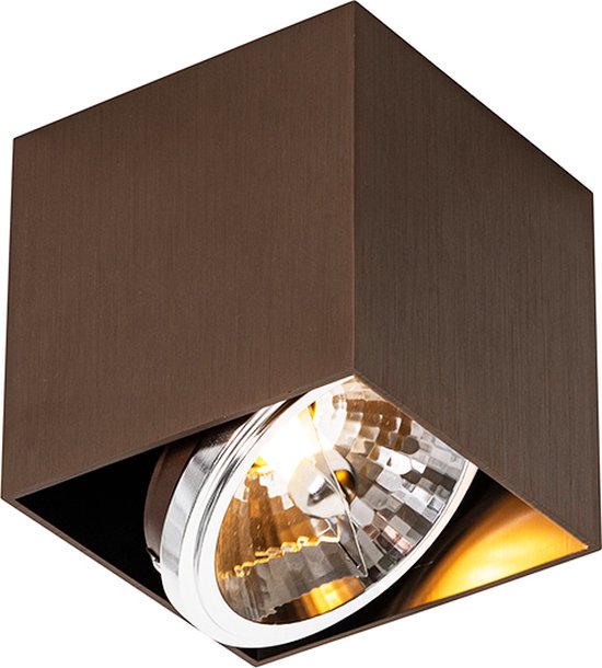 QAZQA box - Design Plafondspot | Spotje | Opbouwspot - 1 lichts - L 12 cm - Brons - Woonkamer | Slaapkamer | Keuken