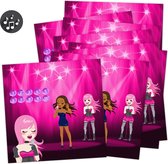 Popstar - Beloningssysteem + Stickers - 8 Beloningskaarten met 160 Beloningsstickers - Aftelkalender met Stickers - Beloningsysteem Meisjes - Muziek - Goedkoop - Stickers Meisjes - Muziekles - Muzieknoten - Muziek Stickers - Beloningssysteem Kind