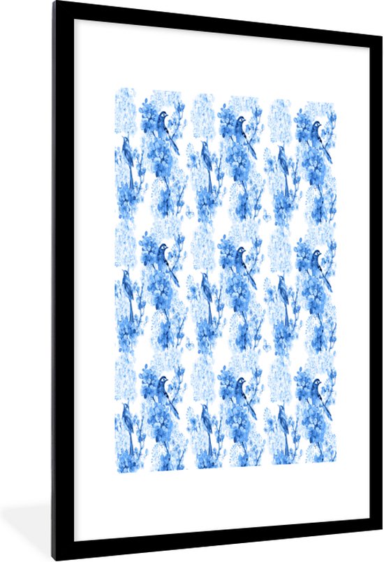 Cadre photo avec poster - Fleurs - Blossom - - Blauw - 60x90 cm - Cadre poster