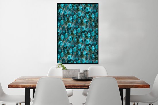 Cadre photo avec affiche - Fleurs - Roses - Blauw - 80x120 cm - Cadre pour affiche