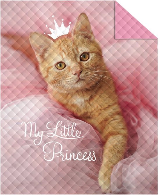 Bedsprei Poes "My Little Princess" - 170x210cm - polyester - gewatteerd - lichtgewicht