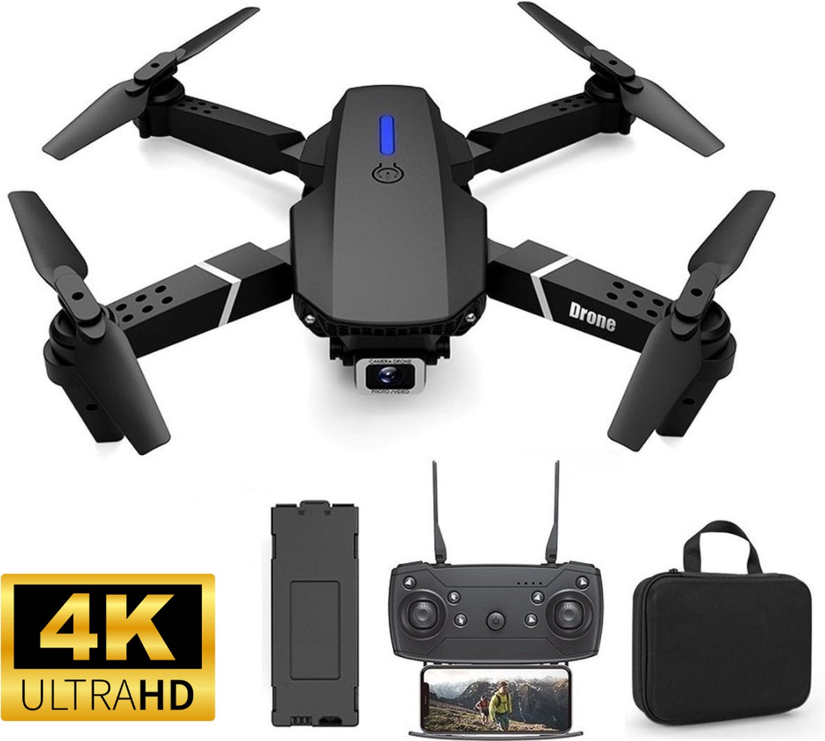 S44 Drone met camera - mini drone - Drone voor kinderen - rc helicopter - drone voor volwassenen - 4k camera - met opbergtas - app bestuurbaar