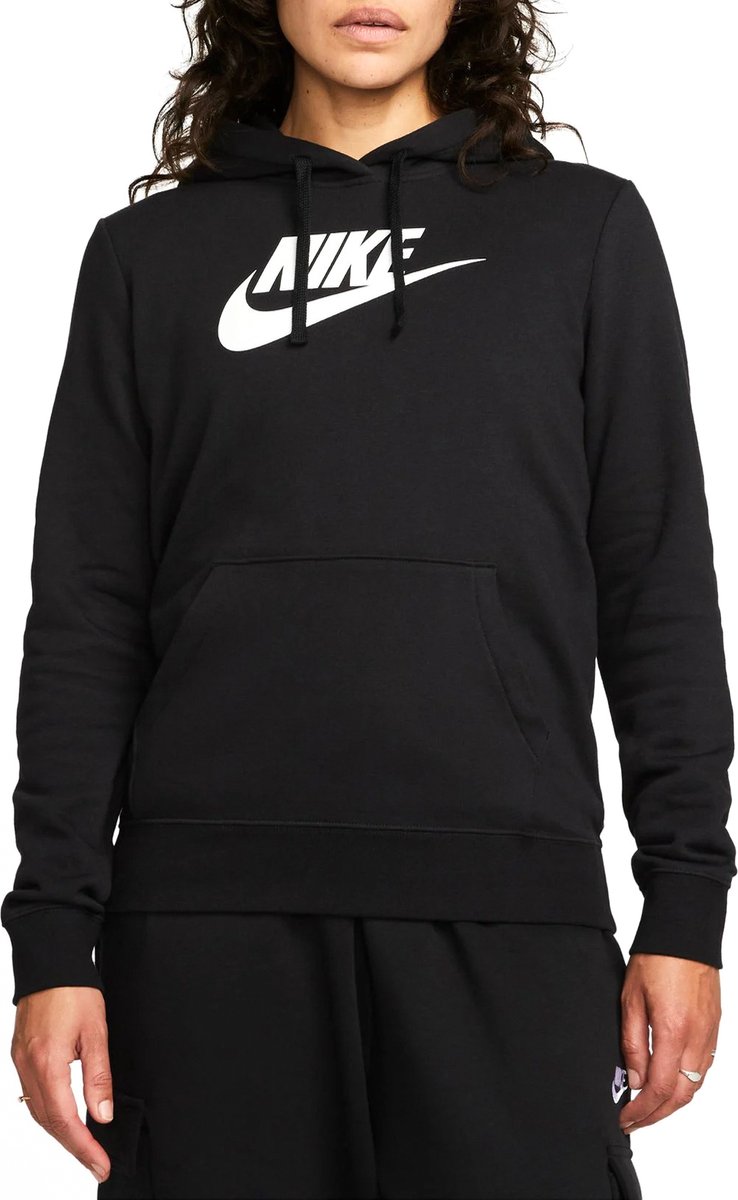 Nike W NSW CLUB FLC GX STD PO HDY Dames Trui Zwart
