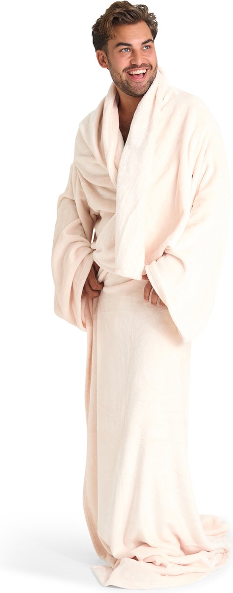 Geasy Fleece Deken met MOUWEN - Plaid met mouwen en Handige buidelzak - 135 X 180 - Beige - Plaid met mouwen - Fleece deken - Fleece plaid - Fleece - Deken - Hoodie deken - Plaid - Hoodie blanket - Fleecedeken — cadeau in Wonen & Interieur - foto 6