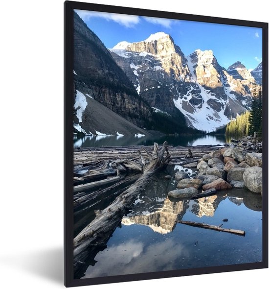 Cadre photo avec affiche - Le lac Moraine reflète les montagnes du Canada - 40 x 50 cm - Cadre pour affiche