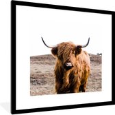 PosterMonkey - Fotolijst - Poster - Dieren - Schotse hooglander - Natuur - Koeien - Poster frame - 40x40 cm - Kader - Poster natuur - Foto met lijst - Woondecoratie - Poster Schotse hooglander