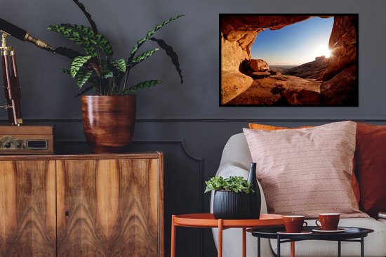 Fotolijst incl. Poster - Grot - Woestijn - Zon - Landschap - 60x40 cm - Posterlijst