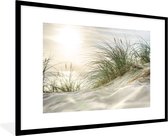 Photo encadrée - Dunes avec herbe de plage sous le soleil du Parc National Allemand Schleswig-Holsteinisches Wattenmeer cadre photo 120x80 cm - Affiche encadrée (Décoration murale salon / chambre)
