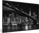 Fotolijst incl. Poster - New York - Brooklyn - Bridge - 30x20 cm - Posterlijst