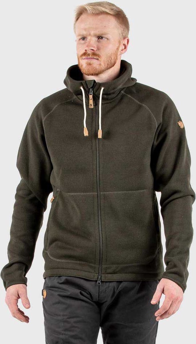 Fjällräven Övik Fleece Hoodie Heren deep forest Groen