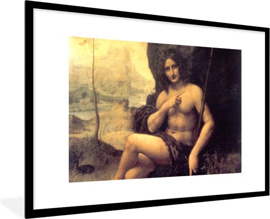 Fotolijst incl. Poster - St John in the wilderness - Leonardo da Vinci - 90x60 cm - Posterlijst