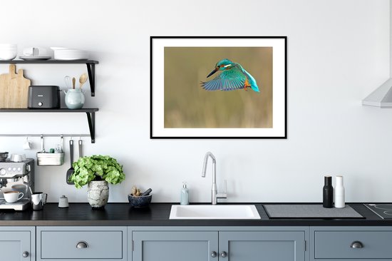 Cadre photo avec affiche - Martin-pêcheur - Ciel - Coloré - 80x60 cm - Cadre pour affiche